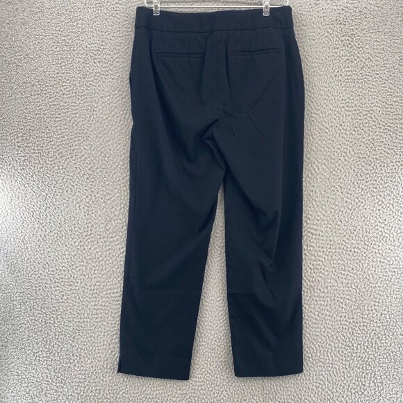 Talbots Pants Womens 6 Navy Stretch Pockets Tapered Leg Slim Crop Office Career - Picture 3 of 13